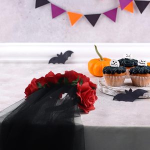 HB426 Fête des Morts Mexicains Rose Fleur Bandeau Halloween Voile Bandeaux pour Femmes Filles - Product Image 3