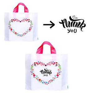Bolsas de plástico florales para compras, bolsas de regalo con asa de bucle para clientes, <span class=keywords><strong>Boutique</strong></span>, fiestas, embalaje de ropa, regalos - Product Image 2