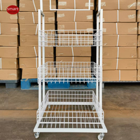 Présentoir de vente au détail professionnel avec roues étagère de supermarché amovible cosmétiques chaussettes boisson présentoir en métal