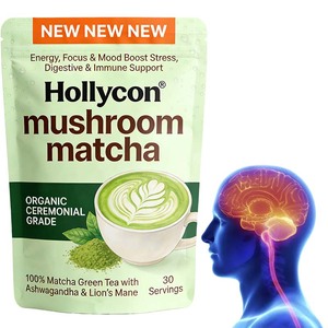Matcha aux champignons Marque Blanche OEM avec Crinière de Lion et Ashwagandha pour la Santé Cérébrale, Intestinale, Immunitaire, du Stress et de la Mémoire - Product Image 1