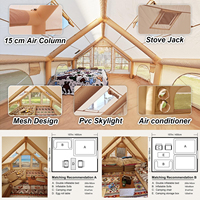 Tente gonflable de luxe à double couche 12 places, tissu Oxford 300D, deux chambres, toutes saisons, portable, pour le camping en plein air, 2000-3000 mm