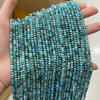Perles de pierre précieuse naturelle turquoise facettées 3x4mm, perles en vrac pour la fabrication de bijoux, bracelets et colliers DIY, vente en gros