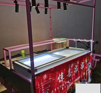 Congélateur-réfrigérateur de table commercial avec vitrine à crème glacée, capacité 92L, porte en verre trempé, portable