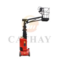 Plateforme élévatrice verticale télescopique autopropulsée Cathaylift certifiée CE, 9,2 m, capacité de charge 200 kg, en alliage d'aluminium
