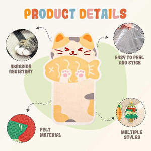 Alfombrilla autoadhesiva para rascar gatos montada en la pared Idea de regalo de Navidad para propietarios de gatos Protege los daños en los muebles para la puerta del sofá de pared - Product Image 3