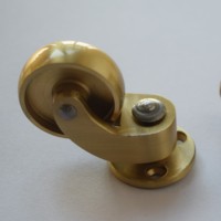 Roulettes de meubles en laiton, petites et durables, avec roulement à billes et plaque pivotante ronde de 28 mm pour le transport