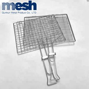 QUNKUNシルバーBBQグリルワイヤメッシュ304または201ステンレススチール耐久性と耐候性27x27x25cm - Product Image 5