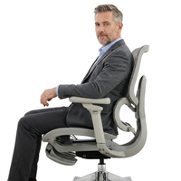 Chaise de bureau exécutive ergonomique à dossier haut entièrement en maille, pivotante, avec mécanisme de commande linéaire, conforme à la norme BIFMA