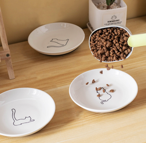 Wholesale Custom Ceramic Pet Bowl with Non-slip Silicone Base, Cute <b>Cat</b> Print Anti-spill <b>Cat</b> <b>Feeder</b> Bowl - Product Image 4