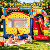 Château gonflable commercial avec toboggan intégré pour parc d'attractions, aire de jeux et événements