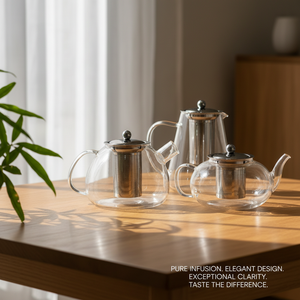 Carafe à café en verre sodocalcique écologique grande capacité 1200 ml avec infuseur mobile et couvercle transparent, ensemble café-thé NOVEDO style Moyen-Orient - Product Image 6