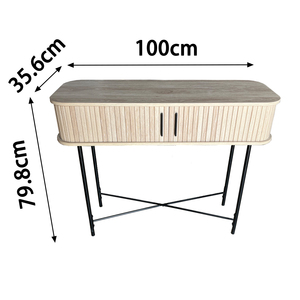 Table <span class=keywords><strong>console</strong></span> moderne en <span class=keywords><strong>bois</strong></span> <span class=keywords><strong>et</strong></span> <span class=keywords><strong>fer</strong></span> pour l'entrée de la maison pour le salon, le hall, l'atelier avec bureau d'ordinateur de style panneau - Product Image 3