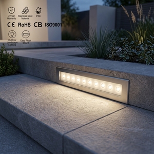 Lampada LED Lineare da Incasso IP68 Impermeabile in Acciaio Inox per Giardino, Muro, Terrazza, Illuminazione Sotterranea per Esterni, <span class=keywords><strong>Piazza</strong></span>, 24V - Product Image 1