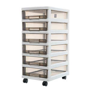 Meuble de rangement de bureau à tiroirs en plastique, organisateur multi-niveaux durable, de type vertical, rectangulaire - Product Image 2