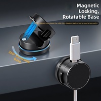 Organisateur de câbles portable magnétique détachable à base rotative à 360°, noir et blanc, 6 pièces/sac, support universel pour câbles pour cuisine et bureau