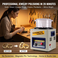 Mini-polisseuse à tambour magnétique motorisée en acier inoxydable pour bijoux KT-185 Or Argent Cuivre Laiton Bagues Pendentifs CE 110V