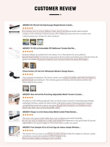 ARODDY Vente en gros bon marché <span class=keywords><strong>de</strong></span> tringles à rideaux en métal <span class=keywords><strong>de</strong></span> 5m à usage intensif tringles à rideaux réglables et extensibles pour fenêtres - Product Image 6