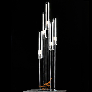 Cổ Điển 5-Cánh Tay Lớn Pha Lê Nến Sàn Trong Suốt Đứng Cao Nến Cho Đám Cưới - Product Image 6