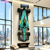 Sculpture murale de voiture de course F1 en fibre de verre, décoration murale de voiture de course, artisanat en résine