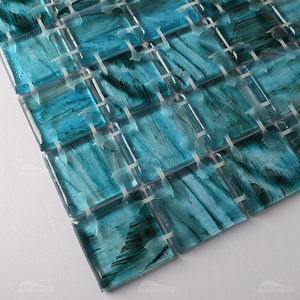 Bluwhale gạch Phật Sơn nhà máy khách sạn Spa màu hổ phách gạch thủy tinh khảm Silicone khớp nóng chảy gạch khảm thủy tinh bể bơi - Product Image 5