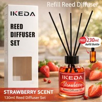 Ensemble diffuseur de parfum IKEDA 130 ml + recharge GRATUITE de 230 ml |   Parfum d'ambiance sans flamme |   Parfums de pêche et de lavande |   Vente en gros OEM YS
