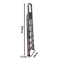 EN131 Aluminium 6063 6-Stufen Klappbare Rutschfeste Stufenleiter 150kg Tragfähigkeit Modernes Design Langlebige Haushaltsleiter