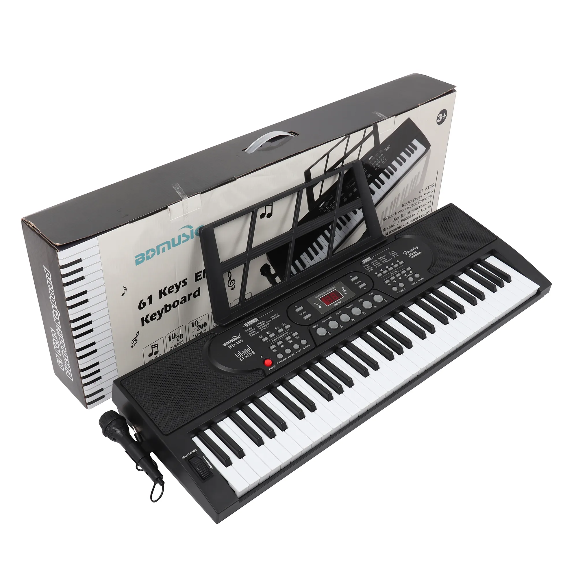 61 Toetsen Professionele Midi Peuter Elektronische Keyboard Orgel Piano Twee Speaker Midi Toetsenbord Met Microfoon