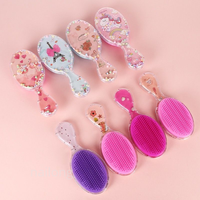 Nouvelle brosse à cheveux ovale mini 2026 avec paillettes, effet sable mouvant, antistatique, démêlante, format de poche, pour voyage, enfant, fille, mignonne, brosse à cheveux scintillante