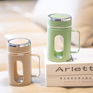 Usine <span class=keywords><strong>Pas</strong></span> <span class=keywords><strong>Cher</strong></span> Logo Personnalisé Bouteilles D'eau En Verre Poignée Étanche Tasse D'eau Chaude pour Usage De Bureau Activités De Plein Air Camping <span class=keywords><strong>Tours</strong></span> - Product Image 1