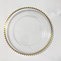 Assiette décorative pour banquet de mariage Assiette à fruits en perles dorées transparentes Assiettes de présentation