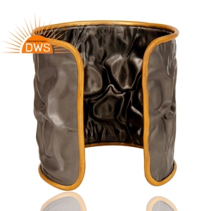 ชุดเพทายหลายชิ้นดีไซน์แบบโบราณดูสง่าราศีชุบทองเหลืองสองโทนกำไลข้อมือกว้างเครื่องประดับ - Product Image 3