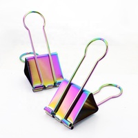 Pince à clipser en métal irisé, Jumbo, 1 pièce, prix d'usine, pince personnalisée pour le bureau