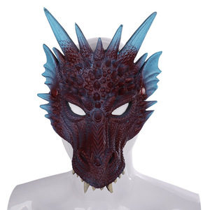 DAMAI 3D Dragon Mask Halloween Party Costume Cosplay Dragon's Head Mask for Adults Men Scary Animal Half Face Masks - Product Image 2