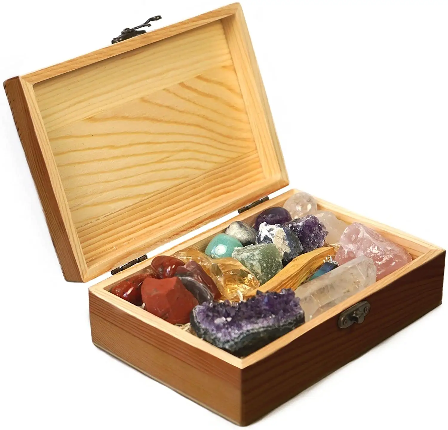 Conjunto curativo de cristal para chakras, piedras y cristales, suministros de Reiki, el más vendido en Amazon