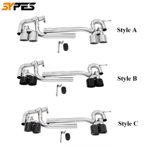 Terminali di Scarico per Audi <span class=keywords><strong>A3</strong></span> <span class=keywords><strong>Sportback</strong></span> 2021-2025 fino a S3, Punte Quad in Acciaio Inox 304 e Fibra di Carbonio - Product Image 1