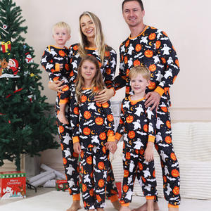 Nouvel Arrivage Prêt à Expédier Grands Stocks Haute Qualité Tenues Assorties pour la Famille Halloween <span class=keywords><strong>Festival</strong></span> Vêtements de Nuit pour la Famille Ensembles de Pyjamas - Product Image 1