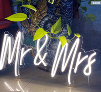 Whosale flex just relax acrylique 12v enseigne au néon dessus de table mr et mme enseigne au néon miss to mrs wed enseigne au néon led