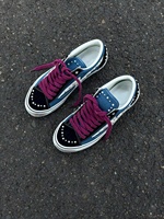 Chaussures de Skateboard Unisexe Bleues Personnalisées 45, Style Rétro, Toile Perlée, Effet Vieilli, Tendance Américaine, Chaussures Décontractées pour Hommes