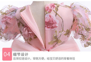 Robes de cérémonie de mariage pour filles, robes de princesse élégantes en <span class=keywords><strong>tulle</strong></span> long pour enfants, vêtements pour enfants, robes 3D pour filles d'été, ODM/OEM - Product Image 6