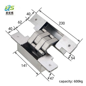 Charnière dissimulée personnalisée avec logo 40x230mm, réglable en 3D, robuste, capacité 600kg, en acier inoxydable, modèle Bld-gz600, ouverture à 180 degrés, pleine ouverture - Product Image 3