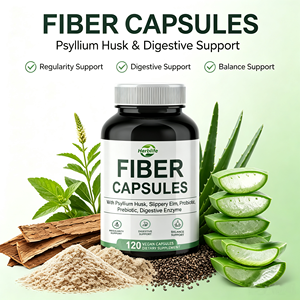 Capsules de fibres OEM avec Psyllium Husk, Orme Rouge, Probiotiques, Prébiotiques, Enzymes Digestives, Supplément Végétalien pour la Santé Intestinale, 120 Capsules - Product Image 3