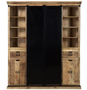 Premium Handcrafted Solid Wooden Armoire Storage Cabinet with Spacious Drawers Shelves and Traditional <b>Rustic</b> Design for Bedroom - Product Image 3