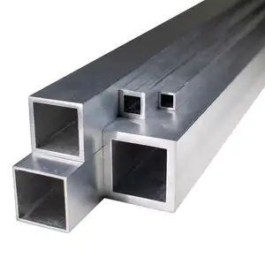 2.5cm 10x10mm tabung kosong aluminium persegi tabung ekstrusi aluminium 6068 untuk profil aluminium