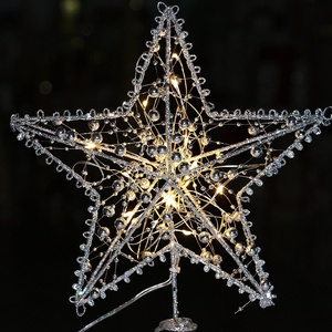Bintang Puncak Pohon Natal 2026 Besi Tempa Bercahaya Pentagram Seni Modern Eropa-Amerika Dekorasi Natal Hadiah - Product Image 4