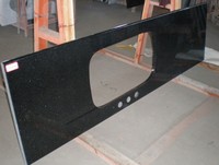 Carreaux de pierre de granit de galaxie noire de surface aiguisée pour comptoir de granit de dessus de vanité de salle de bains