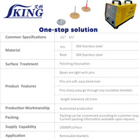 Pins d'isolation IKING, Fixations pour isolation de conduits CVC, Pins auto-adhésifs et à souder, Pins en acier inoxydable, Prix usine