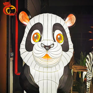 Chino tradicional panda animal Luz de tela de seda linternas festival al aire libre - Product Image 4
