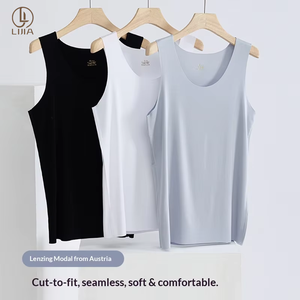 Canotta Casual da Uomo Lijia Premium in Seta Modal con Scollo a V, Senza Cuciture, Traspirante e Anti-umidità - Product Image 1