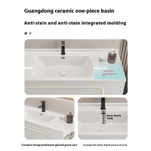 Meuble de salle de bain moderne en bois, à suspendre, avec lavabo et miroir LED – Offre spéciale - Product Image 6