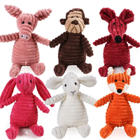 Jouet en peluche doux et résistant en coton pour animaux (éléphant, ours, loup, lapin, cochon, renard, chien) avec couineur, jouet en peluche pour animaux de compagnie